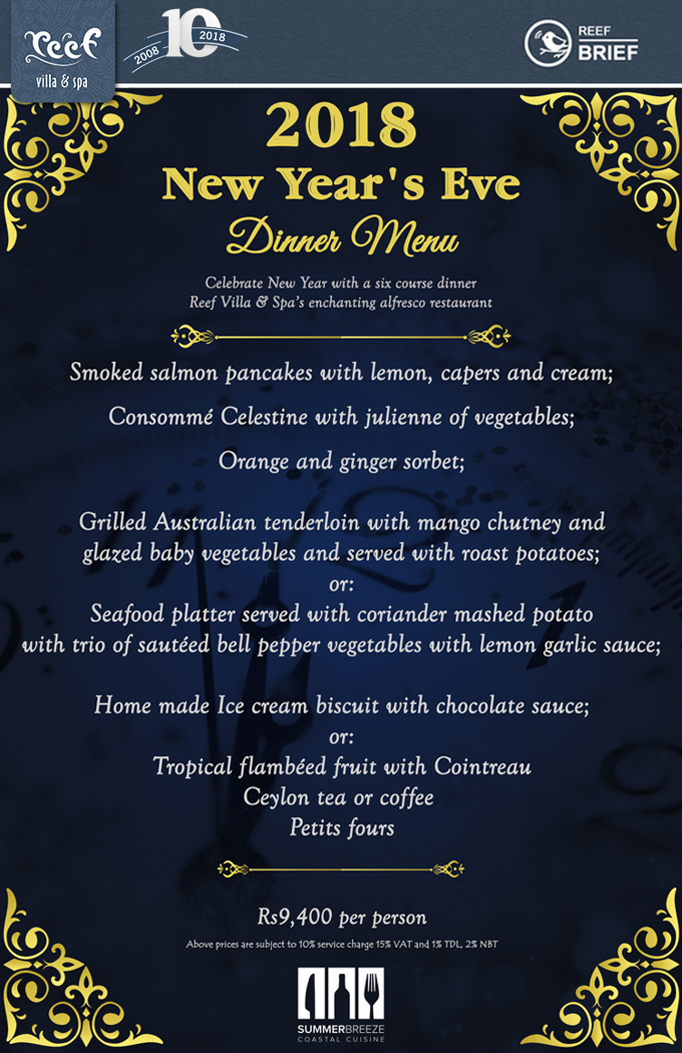 New Year's Eve Dinner at Summer Breeze